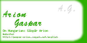 arion gaspar business card