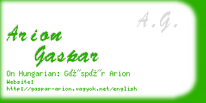 arion gaspar business card